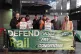 Mick Lynch (second right), general secretary of the Rail, Ma
