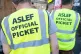 Aslef members at a picket line at Willesden Junction station