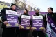 Ambulance workers on the picket line outside London Ambulanc