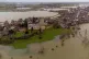 Flood waters around Tewkesbury Abbey in January 2023