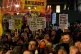 Protesters outside the Houses of Parliament in London, as th