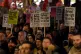 Protesters outside the Houses of Parliament in London, as th