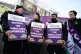 Ambulance workers on the picket line outside London Ambulanc