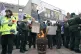 Ambulance workers on the picket line outside London Ambulanc