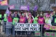 Teachers on the picket line outside Falkirk High School in S