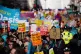 Members of the National Education Union (NEU) take part in a