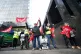 Aslef train workers on the picket line at Euston station in 