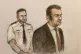 Court artist sketch by Elizabeth Cook of Pc David Carrick (r