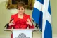 Nicola Sturgeon speaking during a press conference at Bute H