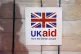 A UK aid label attached to boxes