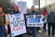 Striking NHS junior doctors on the picket line outside Queen