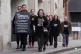 Members of the National Education Union (NEU) hand in a peti