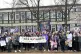 Early year workers and supporters outside Motherwell Civic C