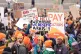 People take part in a rally in Trafalgar Square in London, i