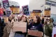 NHS workers on the picket line outside St Thomas' Hospital, 