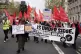 NHS workers take part in a march from St Thomas' Hospital to