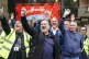 Mick Whelan, general secretary of Aslef, joins union members