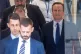 Former prime minister David Cameron (right) leaving after gi