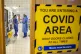 The entrance to one of five Covid-19 wards at Whiston Hospit