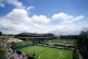 General view of the action across the outside courts on day 