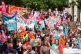 Members of the National Education Union (NEU) take part in a
