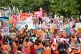 Members of the National Education Union (NEU) take part in a