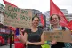 Members of the Unite union on the picket line outside Guys a