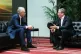 Former Prime Minister Tony Blair (left) and Labour leader Si