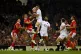 Wales' George North (centre left) challenges England's Fredd
