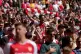 Arsenal fans in the stand before the FA Community Shield mat