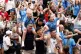 England fans celebrate following a screening of the Women's 