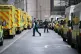 Ambulances at Whitechapel hospital in London