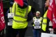 Members of the Aslef union on a picket line at Euston statio