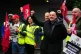 Aslef general secretary Mick Whelan on a picket line at Eust