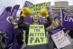 School support staff members of Unison during a rally outsid