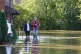 Residents walk through flood water in Retford in Nottinghams
