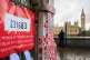 People walk past the Covid Memorial Wall in London, November