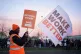 Members of the GMB union on the picket line outside the Amaz
