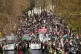 Protesters on the Embankment during a pro-Palestine march , 