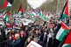 People take part in a pro-Palestine march in central London,
