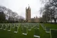 Gravestones in Victoria Tower Gardens, London, during a Gree