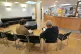 Patients sitting in the waiting room at a GP practice, March
