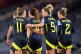 Scotland's Sophie Howard (5) celebrates scoring the opening 