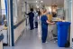 Staff on a NHS hospital ward at Ealing Hospital in London