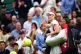 Elena Rybakina walks off court after her match against Anna 