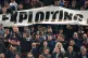 West Ham United fans with a protest banner during the Caraba