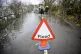 A flood warning sign