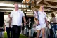 England captain Zoe Aldcroft and manager John Mitchell durin