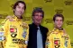 Eddie Jordan (centre) with Heinz-Harald Frentzen (left) and 