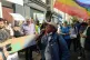 Dozens of people gathered outside the Rwandan high commissio
